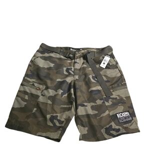 Ecko Unlimited Men's Green Camouflage Cargo Shorts
